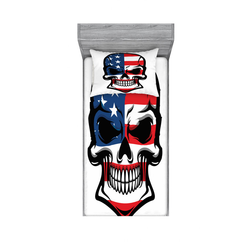 Skull Microfiber Sheet Set, Twin Sheet Set