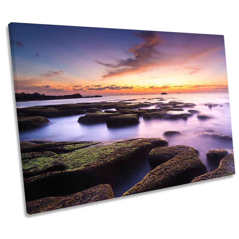 Sunset Ocean Seascape - Wrapped Canvas Print, 61cm H x  91.4cm W