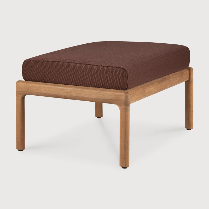 Jack outdoor footstool, Burgundy, Teak