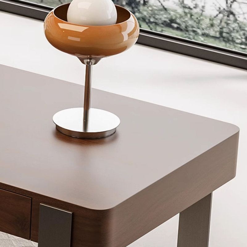 Full Solid Wood Desk with Walnut Veneer, 29.52" H x 78.74" W x 27.55" D