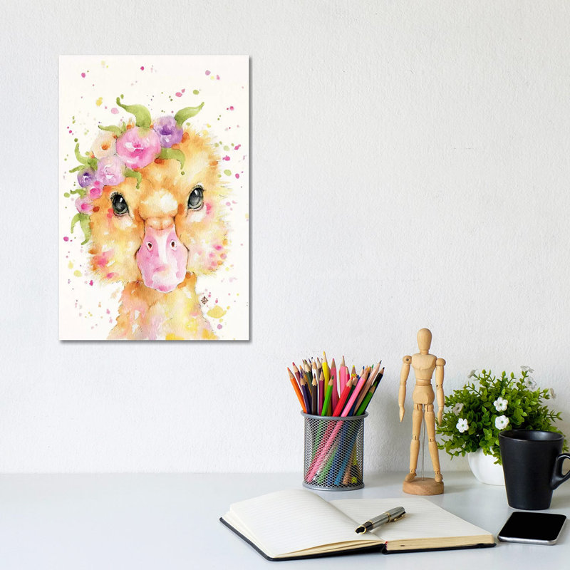 Little Duck by Sillier Than Sally - Wrapped Canvas Painting, 20.32 cm H x 30.48 cm W