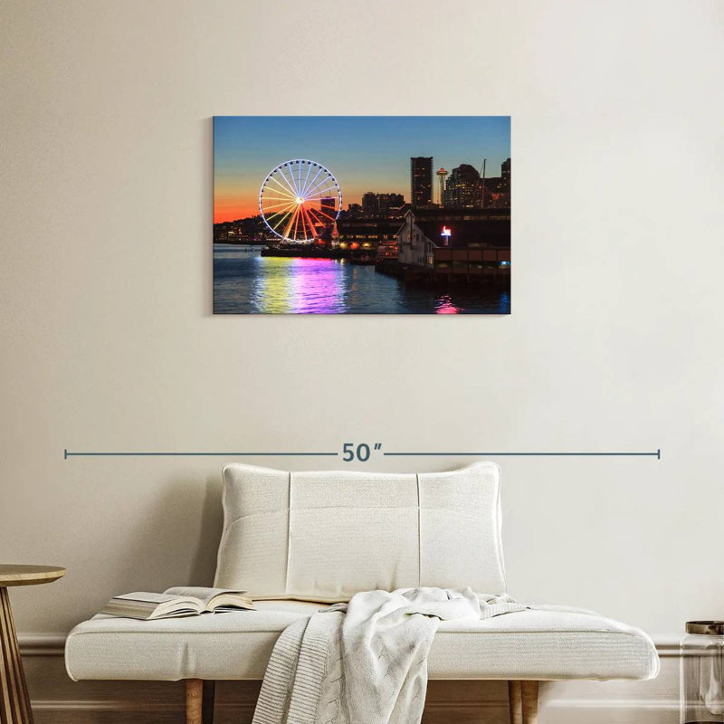 Seattle Waterfront Sunset, 20" H x 30" W