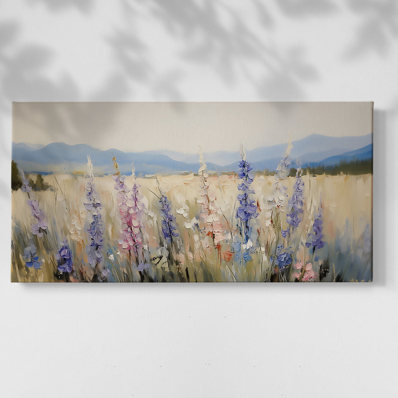 Landscape Series-CXIX- Framed Gallery Wrapped Canvas -Ready to Hang, 17" H x 33" W, Gold