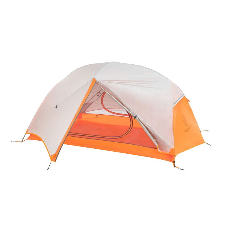 Tente légère pour 2 personnes avec mouche, Orange / blanc