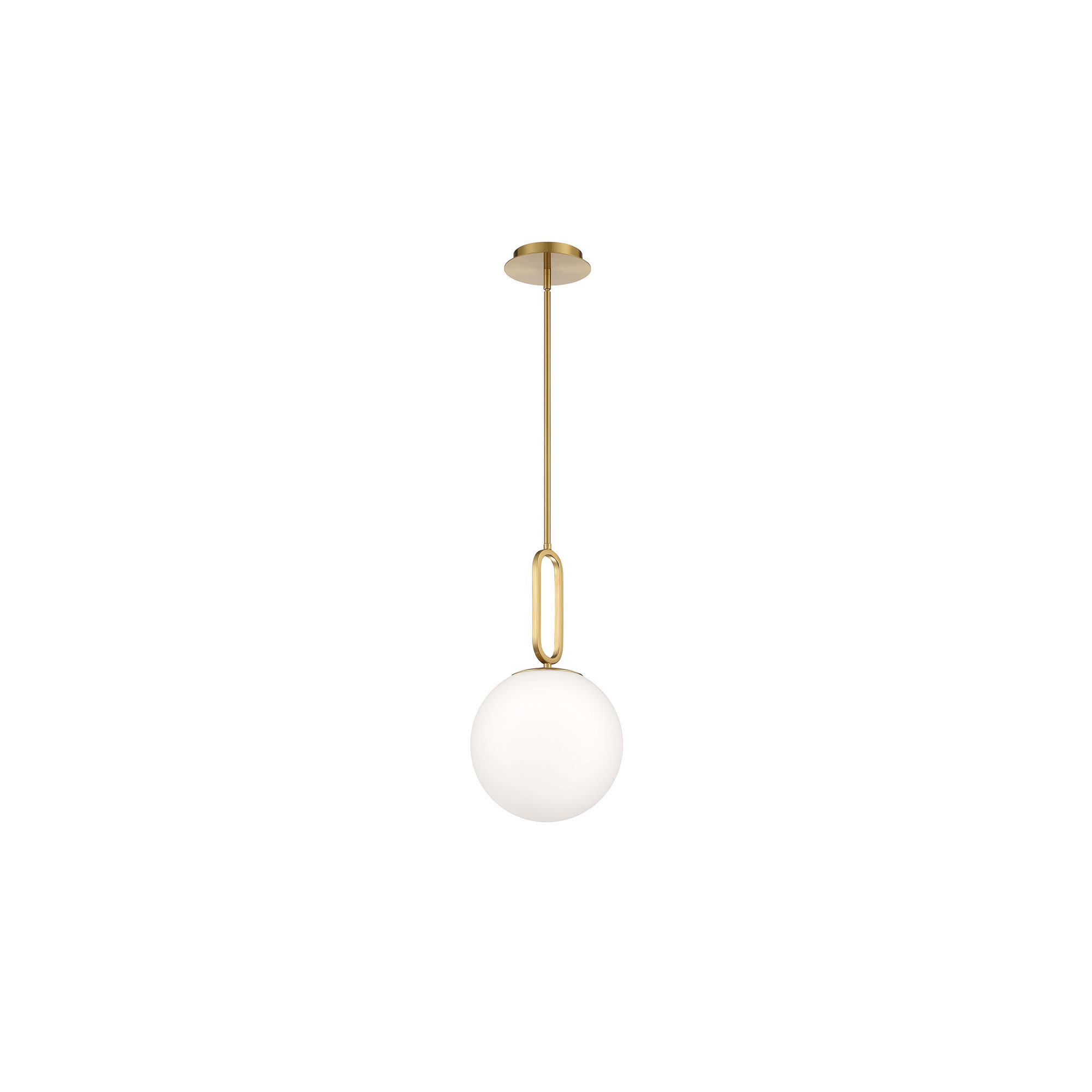 Single Light Glass Dimmable Pendant, 18.75" H x 9.75" W x 9.75" D, Gold