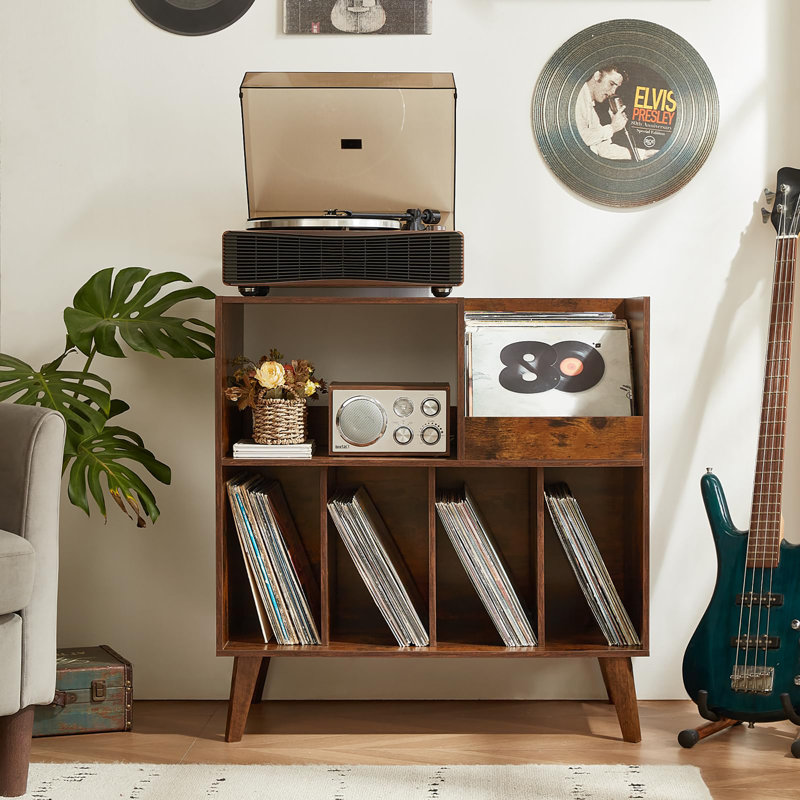 82.6cm H Media Shelves, Brown