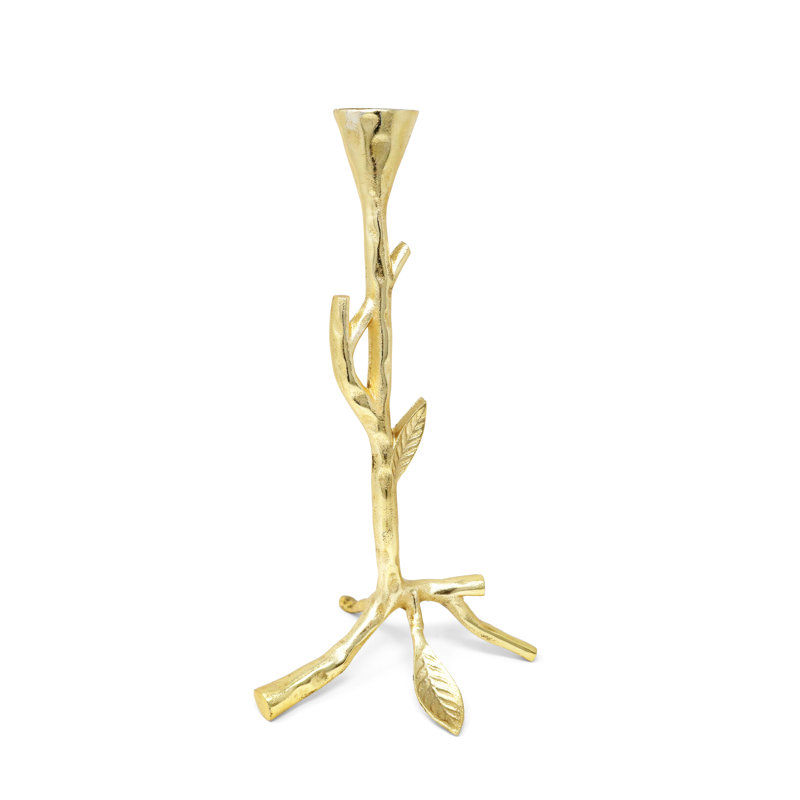 Ensemble de chandelles de table en acier inoxydable, H 11,75 po x l 7 po x P 5 po