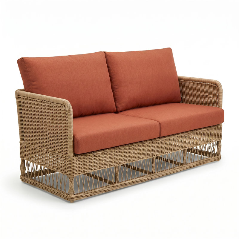 Margot Natural Outdoor Patio Sofa, Play Adobe, Brown