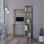 Bureau d'ordinateur avec huche et tablettes de rangement à 3 niveaux
