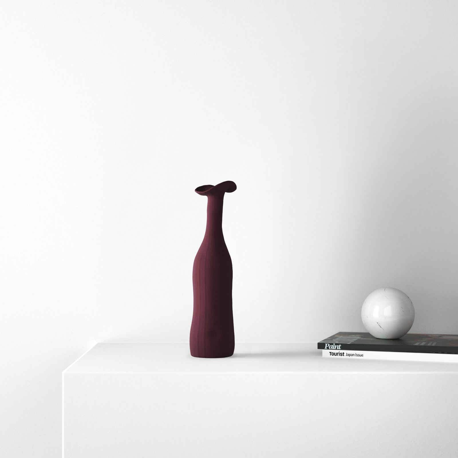 Paso Handmade Ceramic Table Vase, Red, 10.63" H x 2.76" W x 2.76" D
