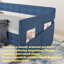 Lit de jour bleu tapissier simple avec couchette, tissu en velours, aucun sommier requis, conception simple et confortable