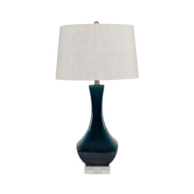 31" Ceramic Table Lamp With White Shade
