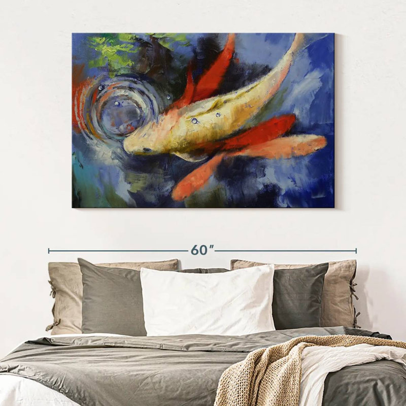 Koi And Water Ripples, 34" H x 51" W