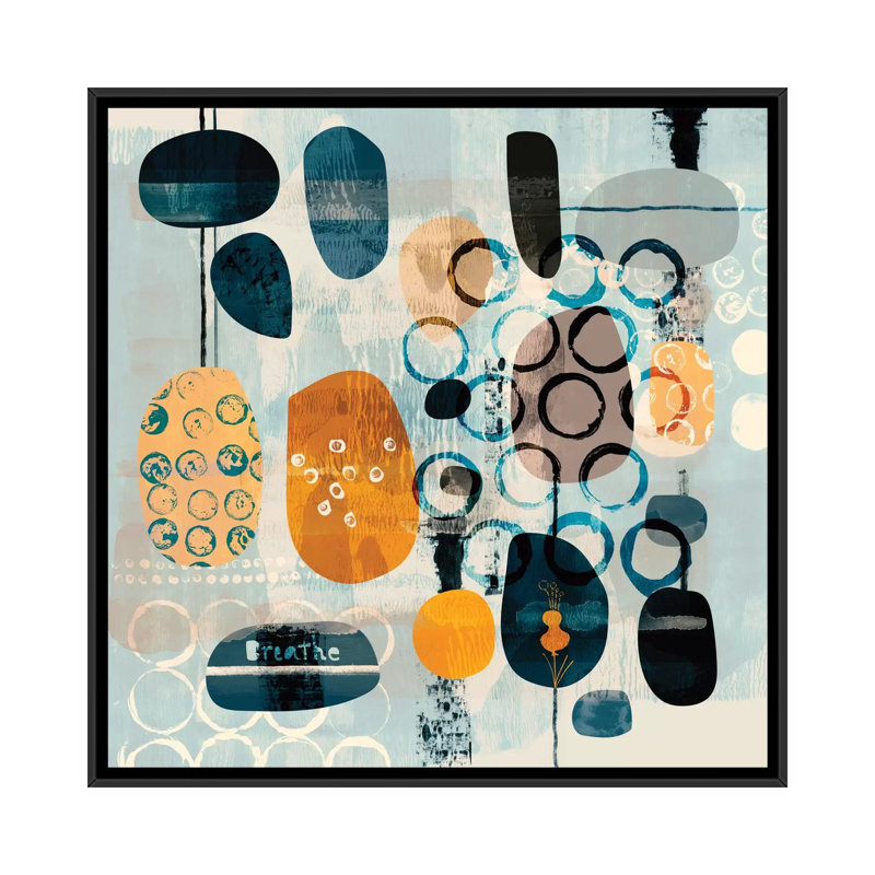«Breathe», reproduction d'impression sur toile, H 26 po x l 26 po x P 1,5 po, Toile avec cadre flottant noir, Pas de tapis