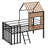 Metal Loft Bed With Roof, Window, Guardrail, Ladder-1982899495