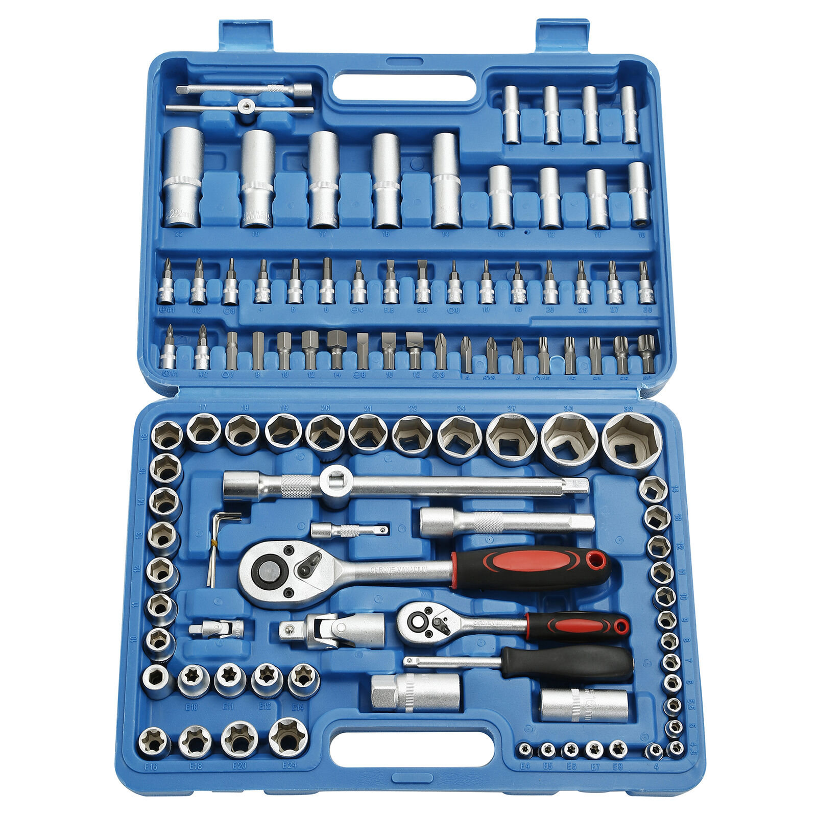 WFX Utility™ 108Pcs Mechanics Tool Set Kit 6-Point Socket Ratchet ...