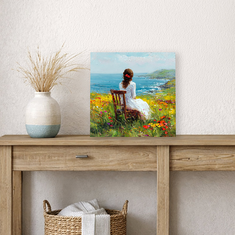 Art mural sur toile Cliffside Coastal Calm, L 12 po x H 12 po x P 1 po