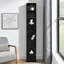 Étagère de rangement multimédia à 8 niveaux, armoire de rangement compacte CD DVD avec tablettes réglables, bibliothèque haute étroite pour le bureau à domicile, bibliothèque multifonctionnelle à deux étages-231979043