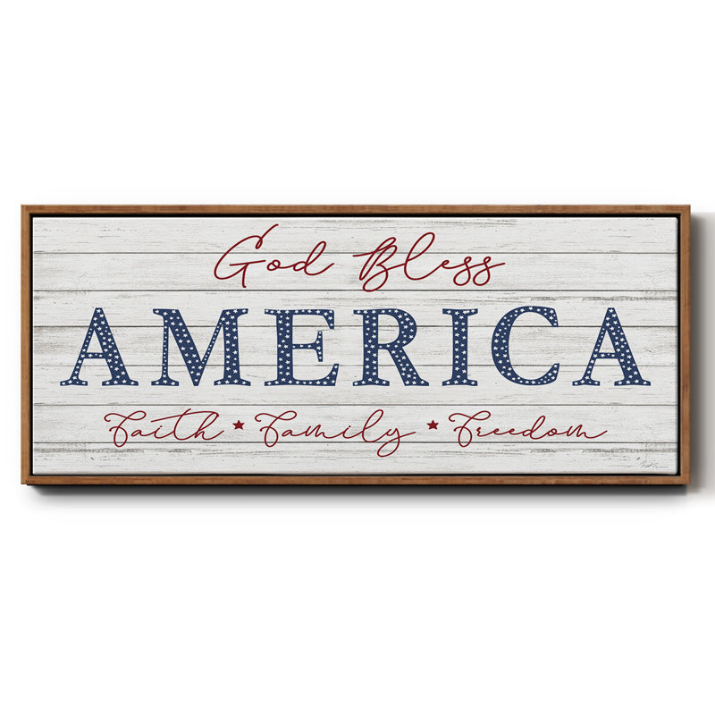 «God Bless America», toile encadrée, H 24 po x l 60 po