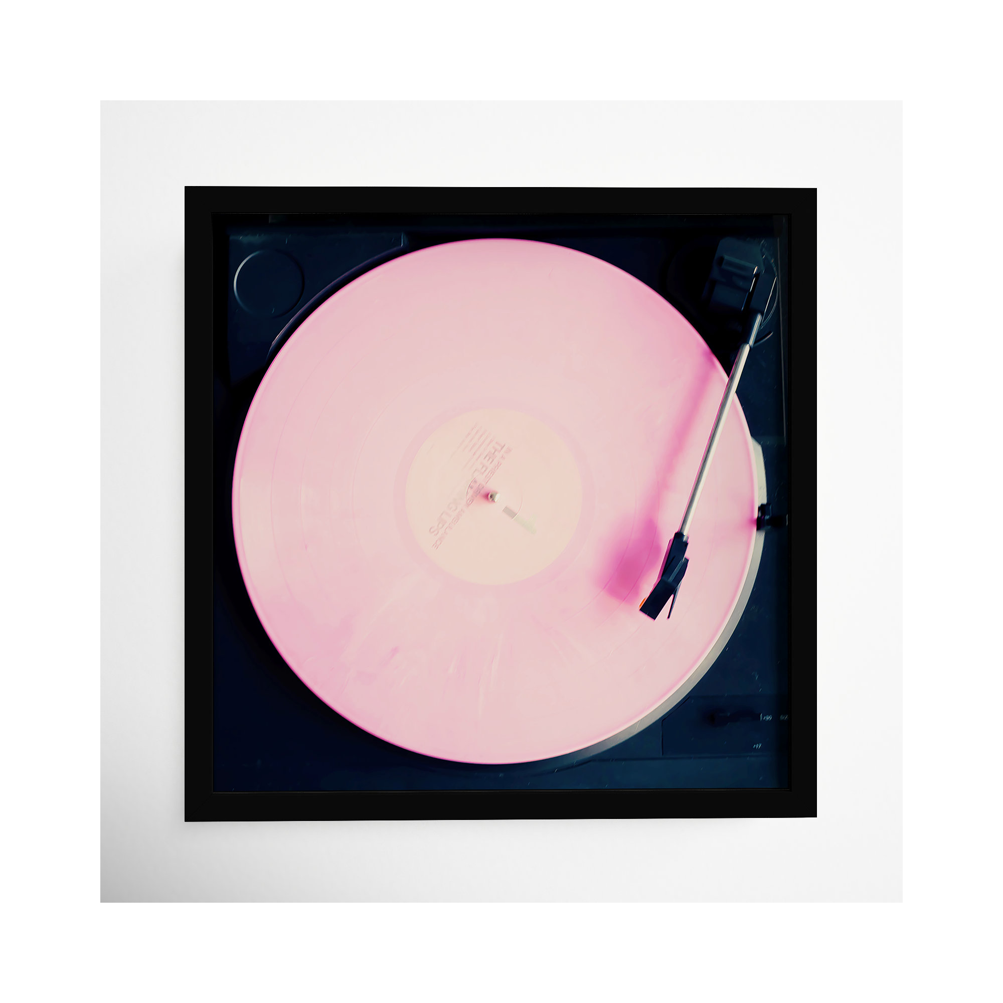Pink Record by Caroline Mint, 19.25" H x  19.25" W  x 0.88" D, Black