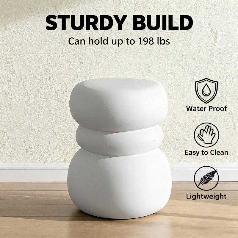 Aneiro Organic Magnesium Side Table, White