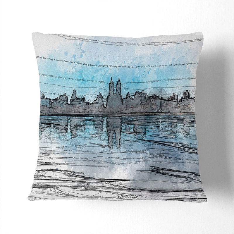 Abstract Square Throw Cushion, 55cm H x 55cm W x 20cm D