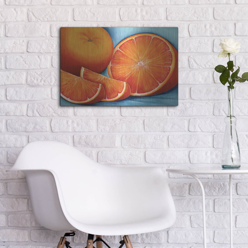  «Oranges» par Olga Dorenko, art mural en métal, 24 po x 16 po, H 16 po x l 24 po