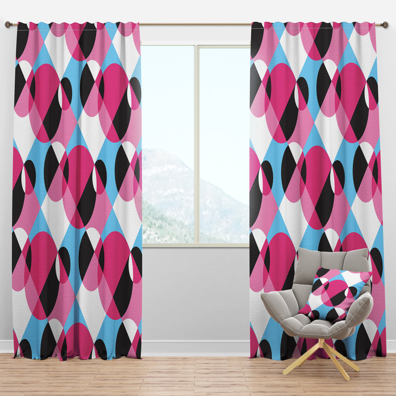 Panneau de rideau simple semi-diaphane avec passe-tringle Retro I, l 52 po x L 120 po