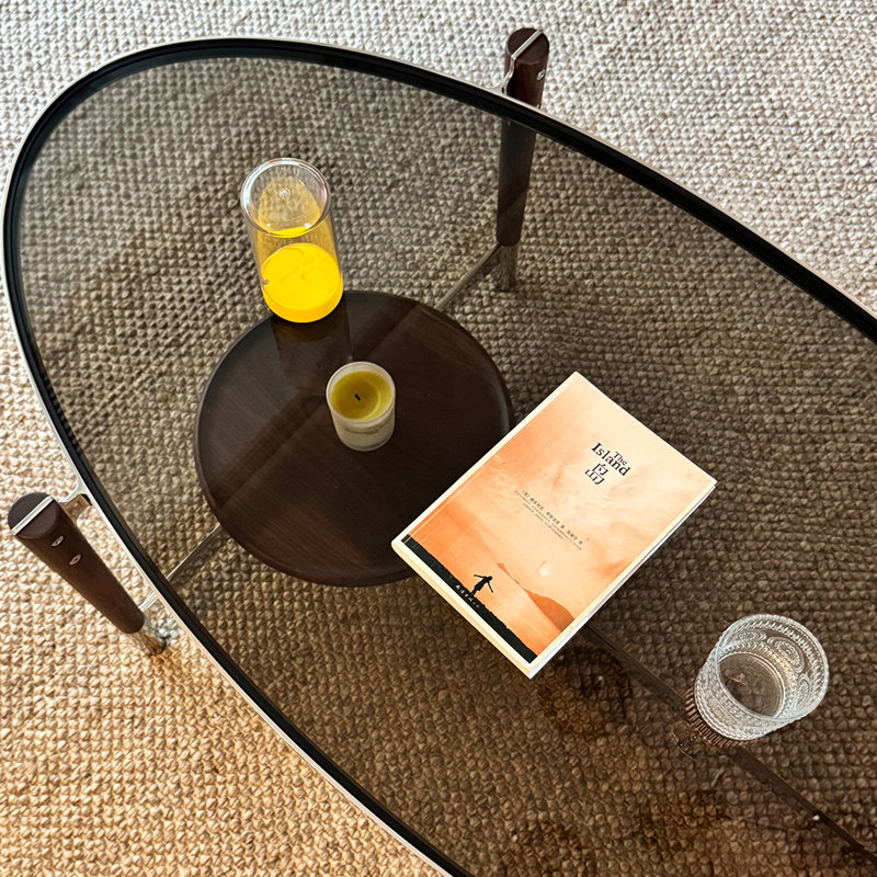 Table basse haut de gamme, Clair, H 16,54 po x L 49,8 po x l 24,41 po, Brun