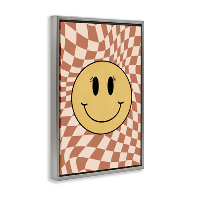 Toile flottante rétro à carreaux Smiley par JJ Design House, LLC.