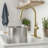 Stainless Steel 360-Degree Swivel Kitchen Faucet with Pull-Out Spray Head and Deck Plate