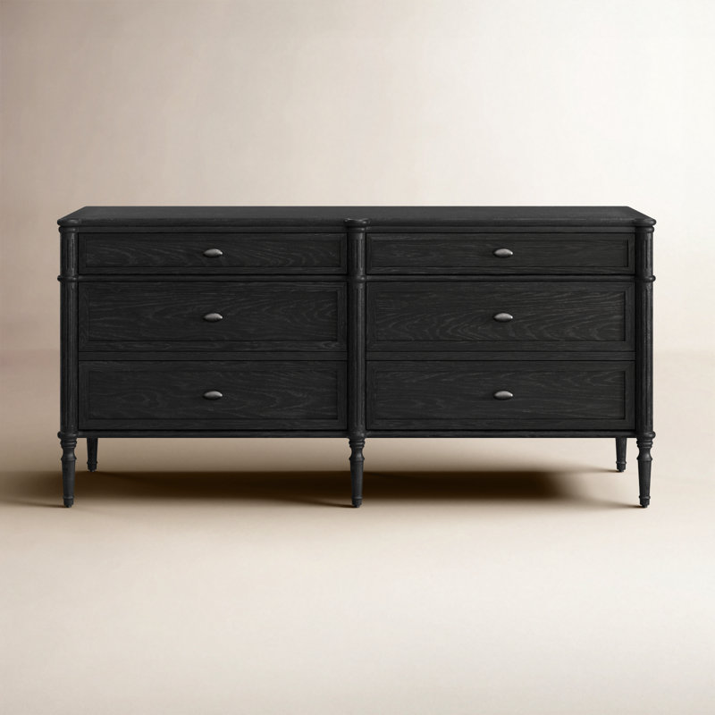 Susie 70'' W 6 - Drawer Dresser, Distressed Black