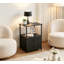 Ensemble de 2 tables de chevet avec station de recharge, tables d'appoint pour chambre ou salon