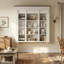 Vitrine murale avec 12 tablettes et dessus brun