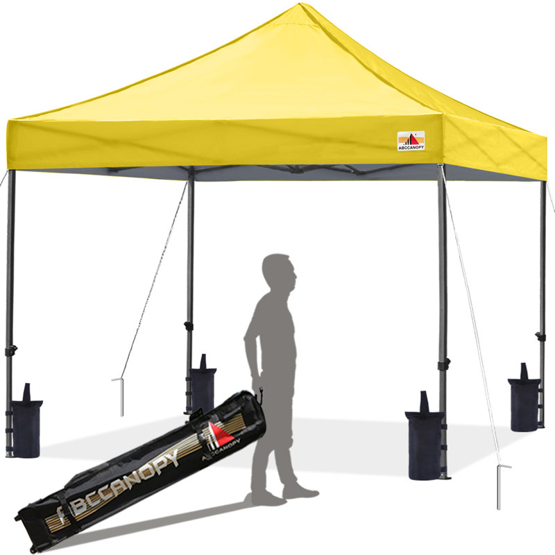 Commercial 10 Ft. W x 10 Ft. D Metal Pop-Up Canopy The Pop Up Canopies, Yellow