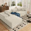 Canapé modulaire en forme de L 105,5 po avec méridienne moderne, sans assemblage, tissu gris facile à nettoyer - gris-1180630042-1180630040