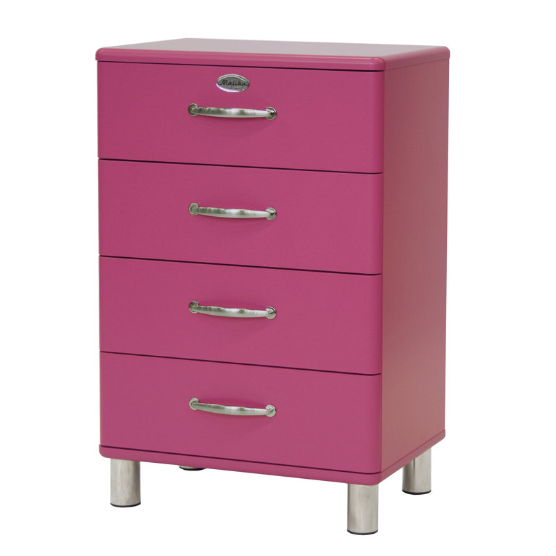 Commode 4 tiroirs Malibu, Fuchsia