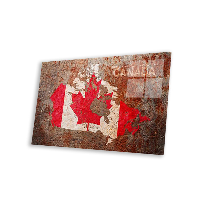 Carte du drapeau du Canada par Michael Tompsett - impression non encadrée, H 16 po x l 24 po x P 0,25 po