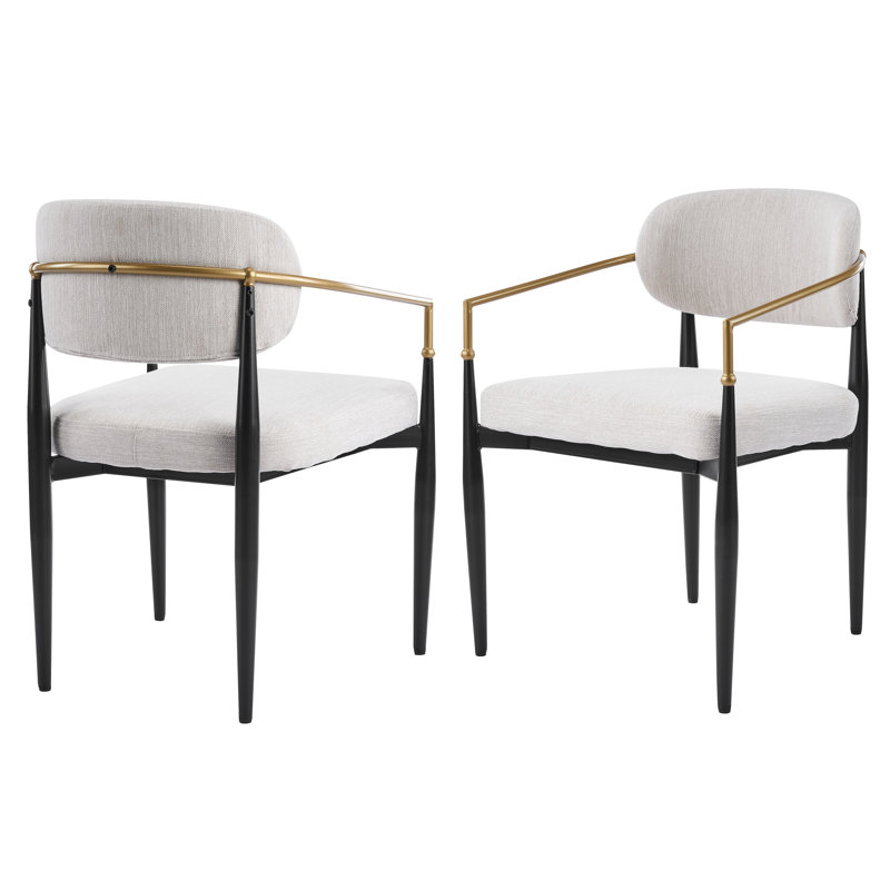 Chaise de salle à manger rembourrée Corbett, Noir, 2
