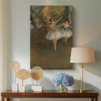 Deux danseuses sur une scène, toile tendue par Edgar Degas