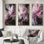 «Harmonious Pink Grey Peony Flower», 3 pièces-1975615908-1975615897