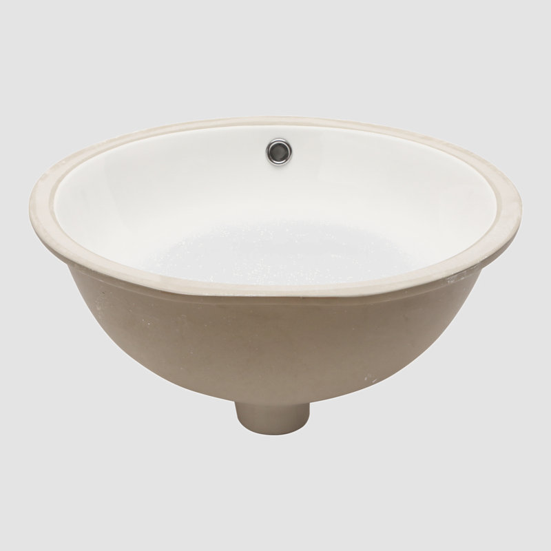 Lavabo de salle de bain ovale en céramique avec trop-plein 16 po Go Peak Track