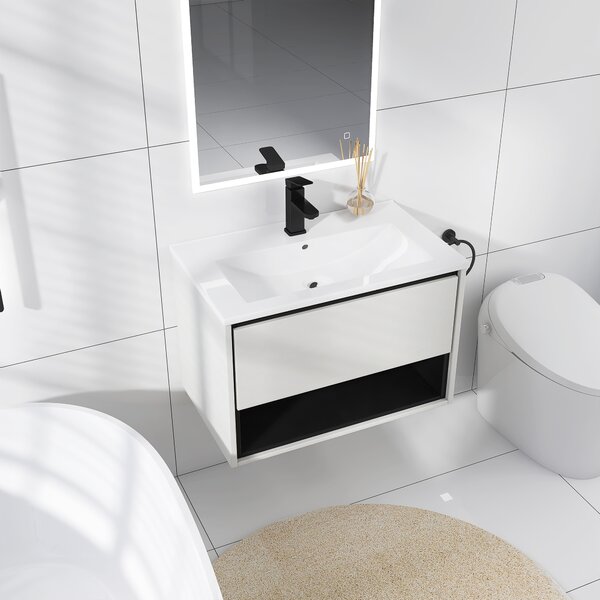 Latitude Run® Carisse 30'' Single Bathroom Vanity with Ceramic Top ...