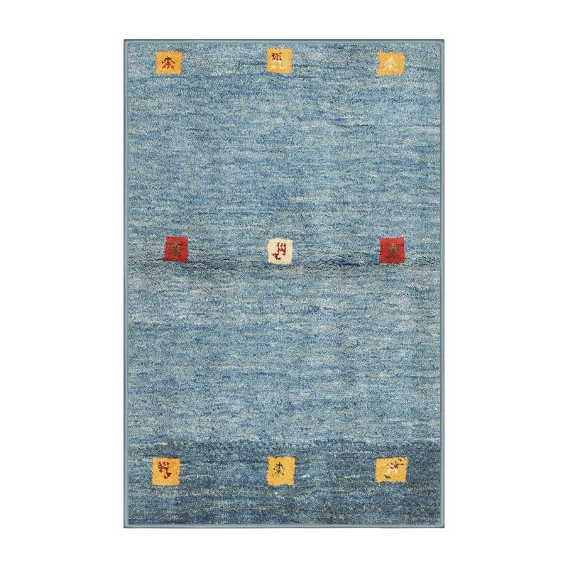 Tapis de surface bleu marine contemporaine Inge, Rectangle 3 pi x 5 pi
