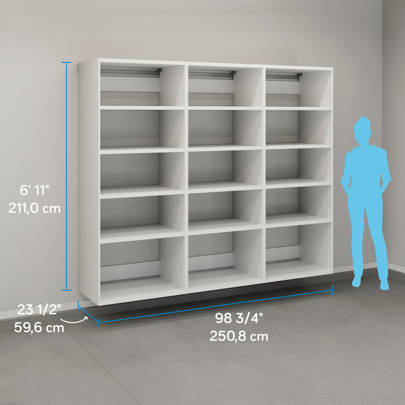 Garage Core 3 armoires profondes en blanc, H 83,07 po x l 101,58 po x P 23,47 po