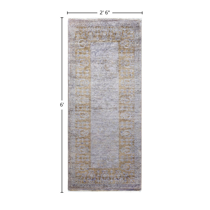 Izmael One-of-a-Kind 2' 6" X 6' 0" Hand Knotted Area Rug