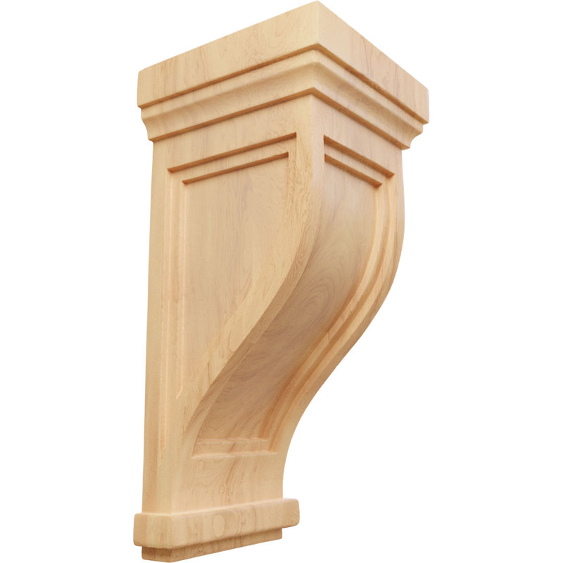 Corbeau traditionnel encastré Mission, H 14 po x l 6,5 po x P 6,5 po, Chêne rouge