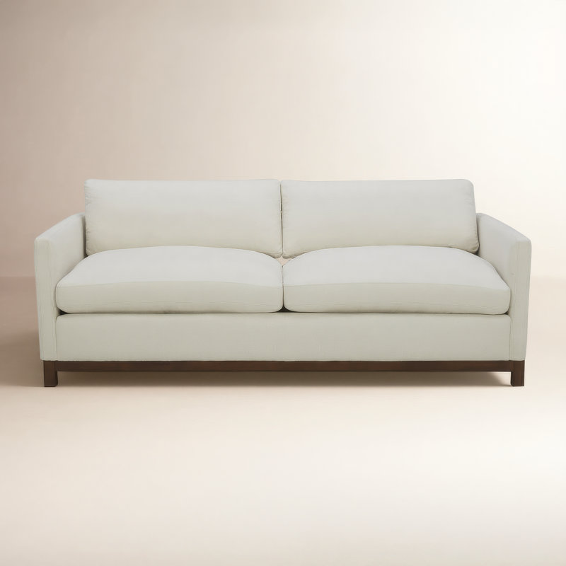 Liz Upholstered Sofa, Flanigan Cotton, Dark Brown, 32.28"H x 84.25"W x 39.37"D
