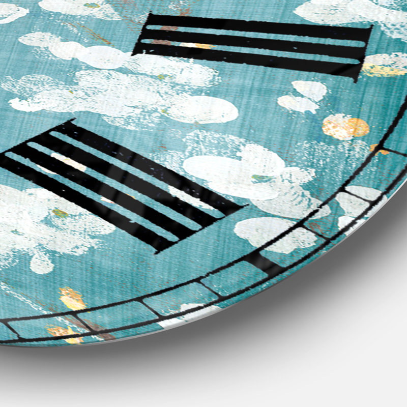 Horloge murale Swigart Blue Cherry Blossoms I - Cabin, Moyen