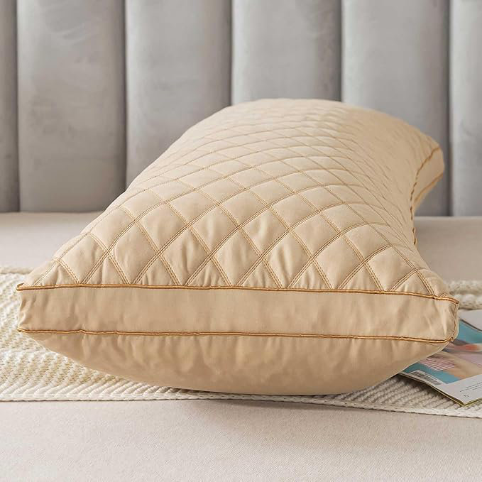 Oreiller matelassé en mousse à mémoire de forme pour adultes, matelassé, Beige
